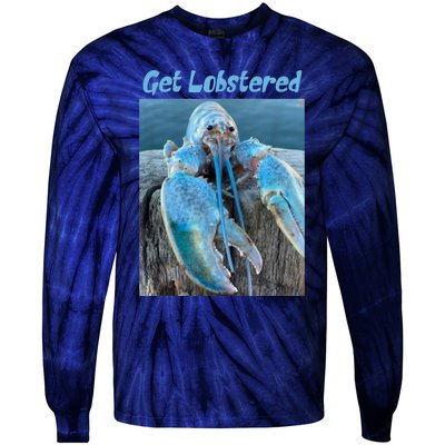 Funny Jumpscare Lobster Meme Blue Crustacean Tie-Dye Long Sleeve Shirt