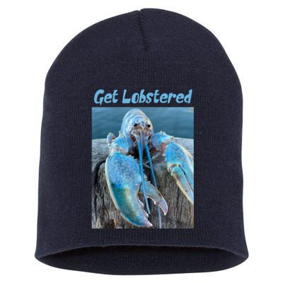 Funny Jumpscare Lobster Meme Blue Crustacean Short Acrylic Beanie