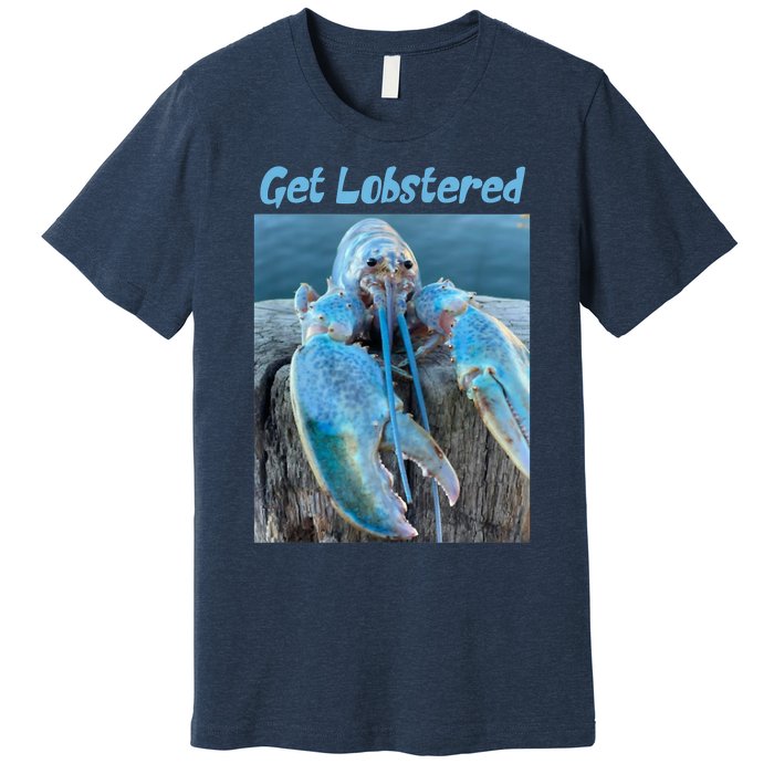 Funny Jumpscare Lobster Meme Blue Crustacean Premium T-Shirt