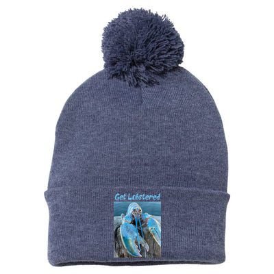 Funny Jumpscare Lobster Meme Blue Crustacean Pom Pom 12in Knit Beanie