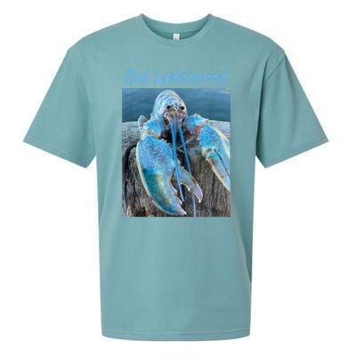 Funny Jumpscare Lobster Meme Blue Crustacean Sueded Cloud Jersey T-Shirt