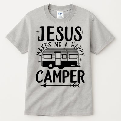 Funny Jesus Makes Me A Happy Camper Tall T-Shirt