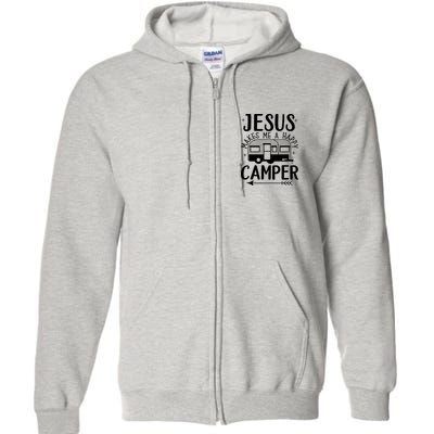 Funny Jesus Makes Me A Happy Camper Full Zip Hoodie