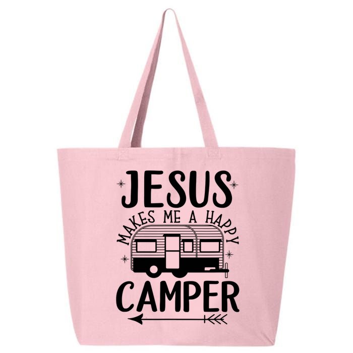 Funny Jesus Makes Me A Happy Camper 25L Jumbo Tote