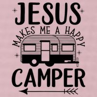 Funny Jesus Makes Me A Happy Camper 25L Jumbo Tote