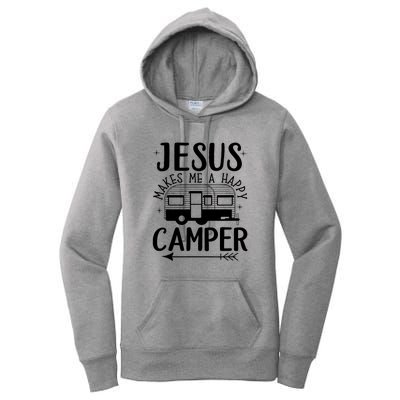 Funny Jesus Makes Me A Happy Camper Women's Pullover Hoodie