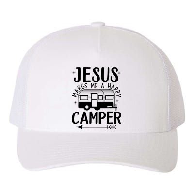 Funny Jesus Makes Me A Happy Camper Yupoong Adult 5-Panel Trucker Hat