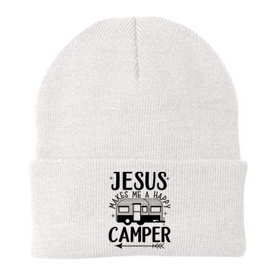 Funny Jesus Makes Me A Happy Camper Beanie