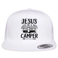 Funny Jesus Makes Me A Happy Camper Flat Bill Trucker Hat