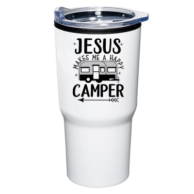 Funny Jesus Makes Me A Happy Camper Tumbler