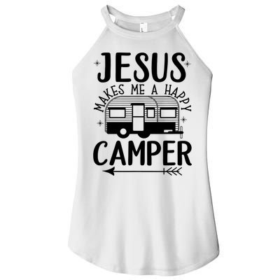 Funny Jesus Makes Me A Happy Camper Women's Perfect Tri Rocker Tank
