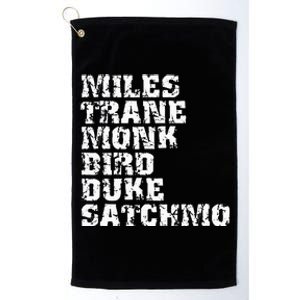 Famous Jazz Miles Coltrane Monk Parker Ellington List Platinum Collection Golf Towel