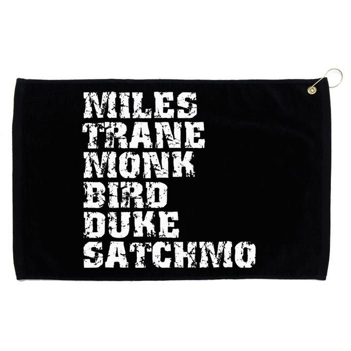 Famous Jazz Miles Coltrane Monk Parker Ellington List Grommeted Golf Towel