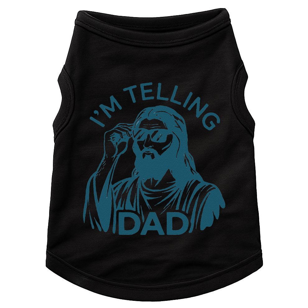 Funny Jesus Meme IM Telling Dad Jesus Christian Doggie Tank