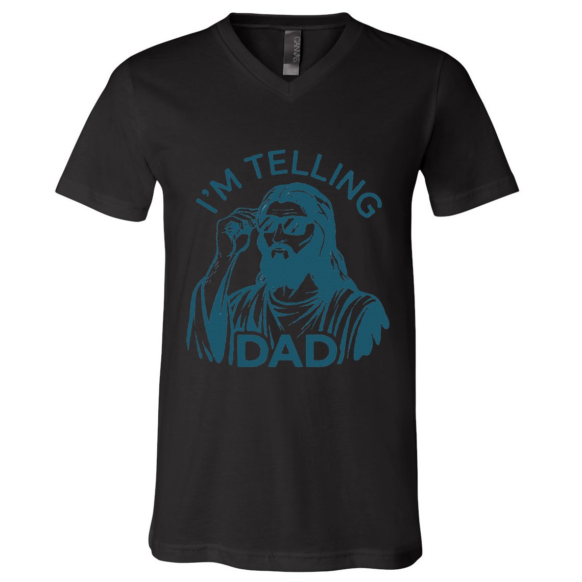 Funny Jesus Meme IM Telling Dad Jesus Christian V-Neck T-Shirt