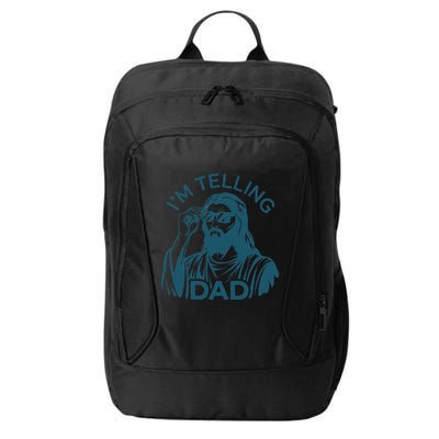 Funny Jesus Meme IM Telling Dad Jesus Christian City Backpack
