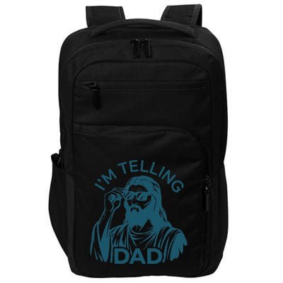 Funny Jesus Meme IM Telling Dad Jesus Christian Impact Tech Backpack