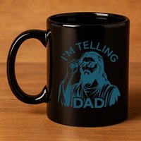Funny Jesus Meme IM Telling Dad Jesus Christian 11oz C Handle Ceramic Mug
