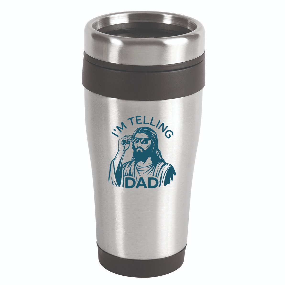 Funny Jesus Meme IM Telling Dad Jesus Christian 16oz Travel Tumbler