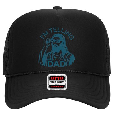 Funny Jesus Meme IM Telling Dad Jesus Christian Trucker Hat