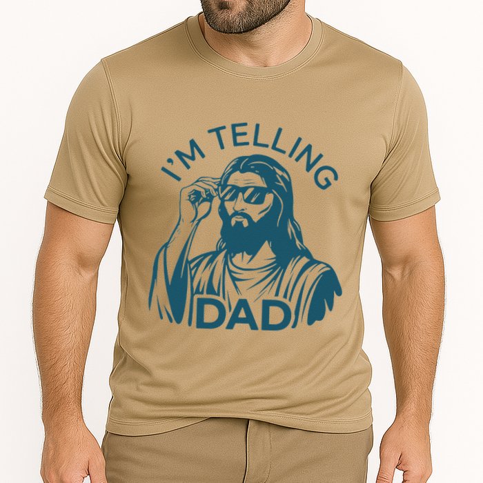 Funny Jesus Meme IM Telling Dad Jesus Christian Cooling Performance Crew T-Shirt