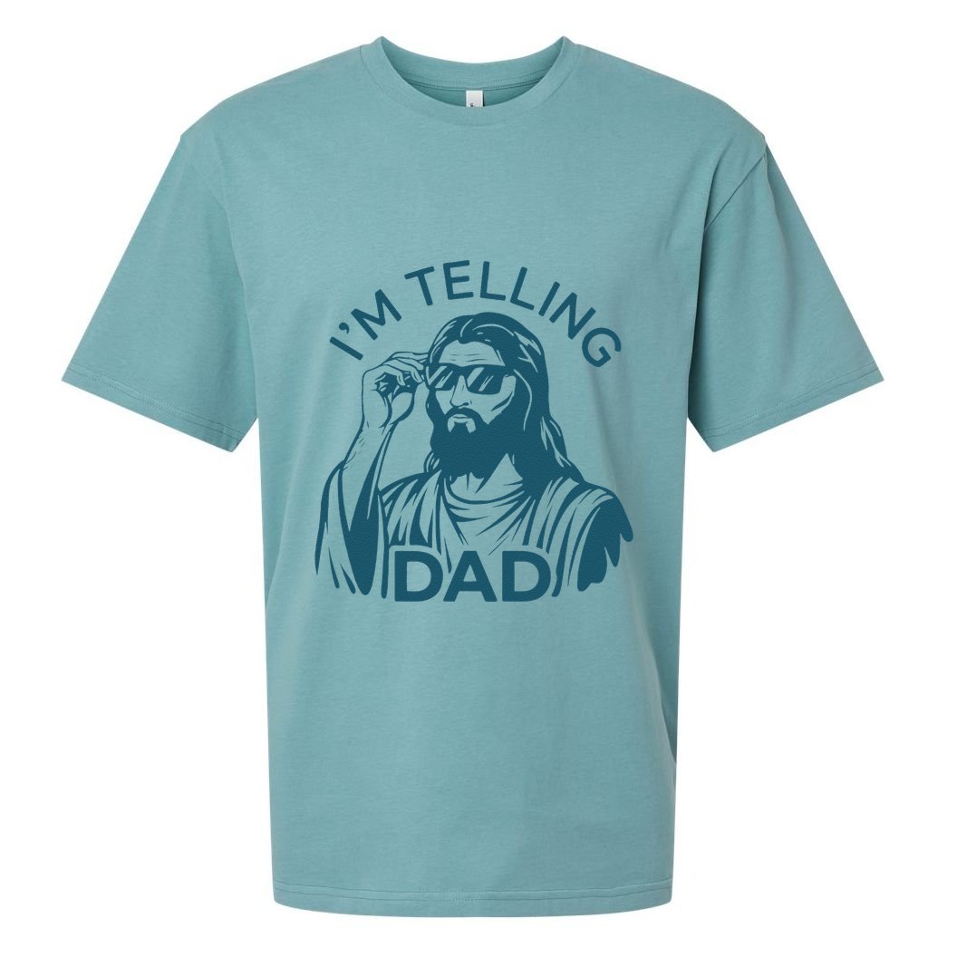 Funny Jesus Meme IM Telling Dad Jesus Christian Sueded Cloud Jersey T-Shirt
