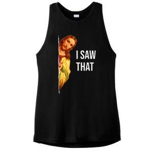 Funny Jesus Meme Quote Ladies PosiCharge Tri-Blend Wicking Tank