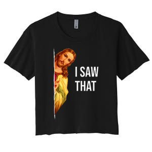 Funny Jesus Meme Quote Women's Crop Top Tee