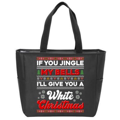 Funny Jingle My Bells Give You White Ugly Christmas Zip Tote Bag