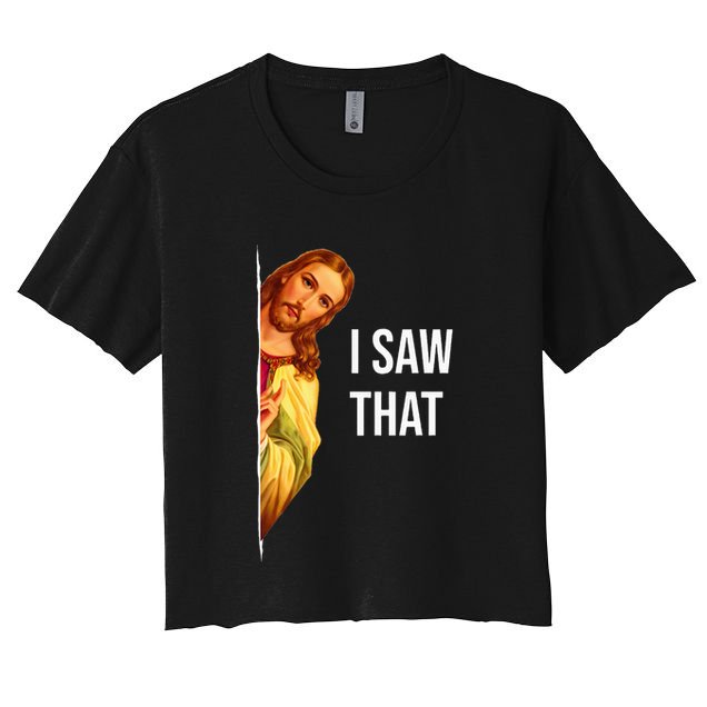 funny Jesus meme Quote Crop Top