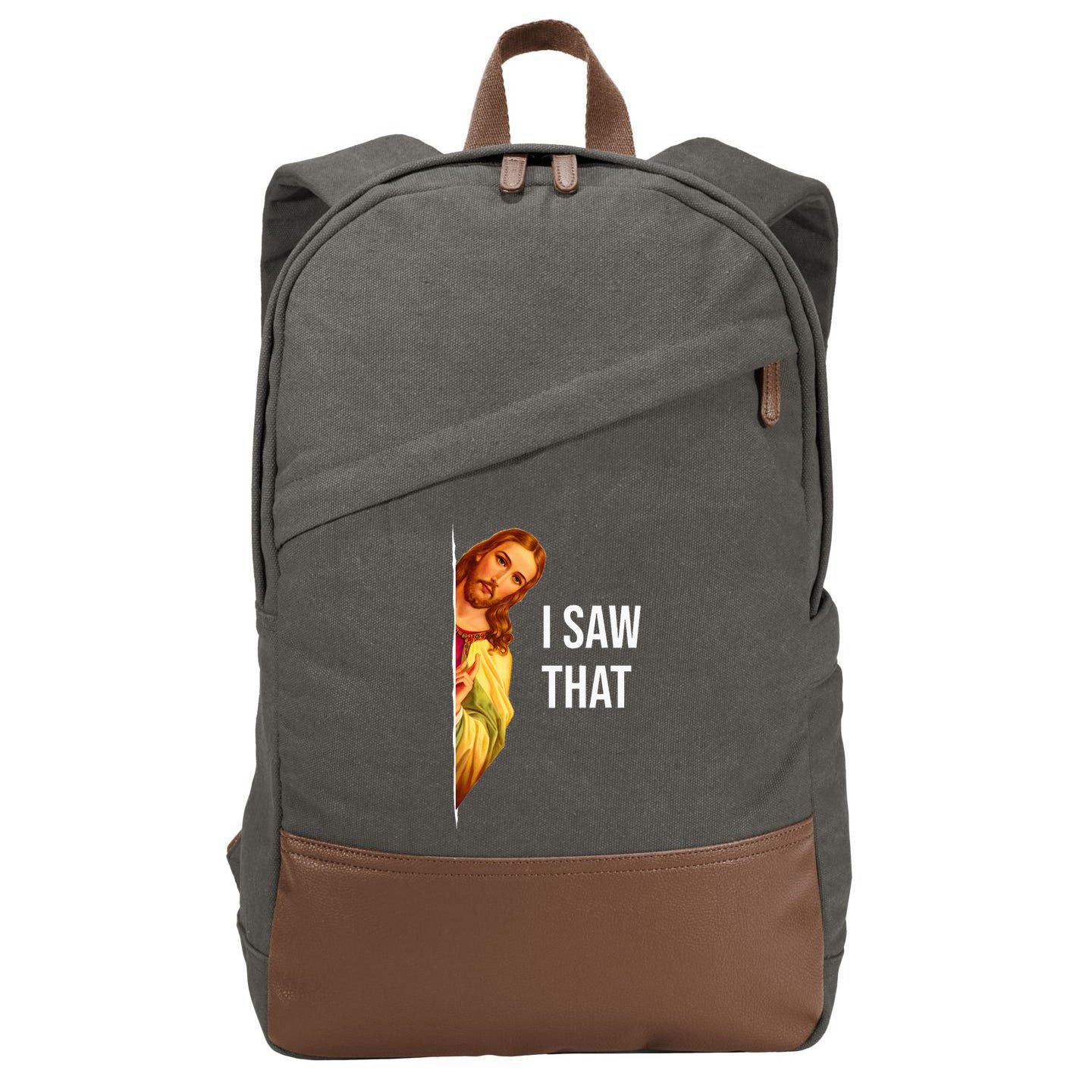 funny Jesus meme Quote Cotton Canvas Backpack