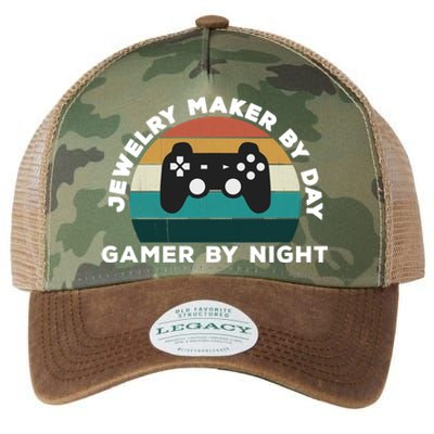 Funny Jewelry Maker By Day Gamer By Night: Video Game Lover Gift Legacy Tie Dye Trucker Hat