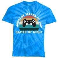 Funny Jewelry Maker By Day Gamer By Night: Video Game Lover Gift Kids Tie-Dye T-Shirt