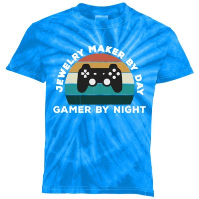 Funny Jewelry Maker By Day Gamer By Night: Video Game Lover Gift Kids Tie-Dye T-Shirt