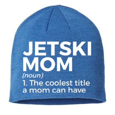 Funny Jetski Mom Definition Jet Skiing Cool Gift Sustainable Beanie