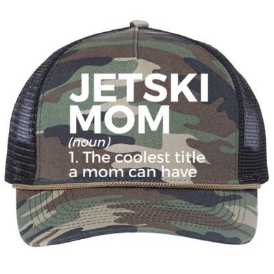 Funny Jetski Mom Definition Jet Skiing Cool Gift Retro Rope Trucker Hat Cap