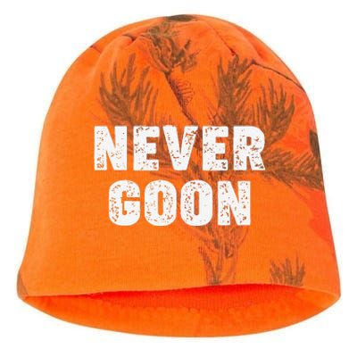 Funny Joke Never Goon Quote Humor Design Gym Kati - Camo Knit Beanie