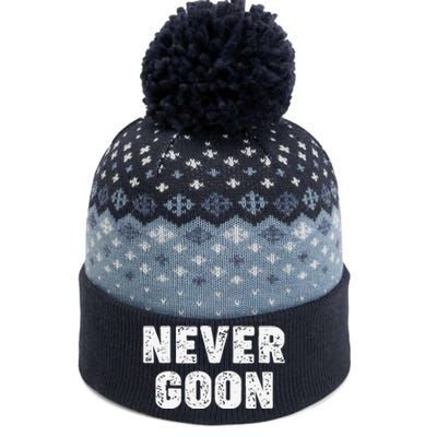 Funny Joke Never Goon Quote Humor Design Gym The Baniff Cuffed Pom Beanie