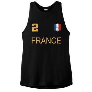 France Jersey Number Two Soccer French Flag Futebol Fans Ladies PosiCharge Tri-Blend Wicking Tank