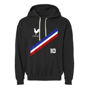 France Jersey Number Ten Soccer French Futbol Club Garment-Dyed Fleece Hoodie