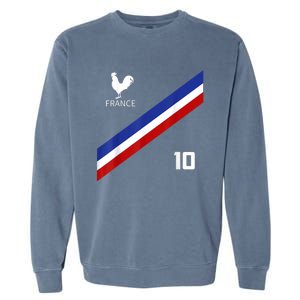 France Jersey Number Ten Soccer French Futbol Club Garment-Dyed Sweatshirt