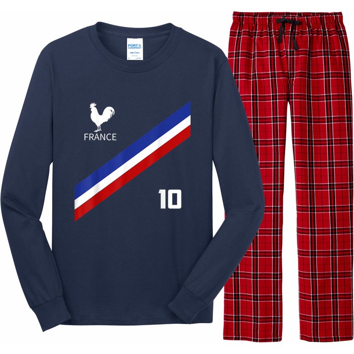 France Jersey Number Ten Soccer French Futbol Club Long Sleeve Pajama Set