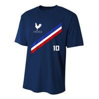 France Jersey Number Ten Soccer French Futbol Club Performance Sprint T-Shirt