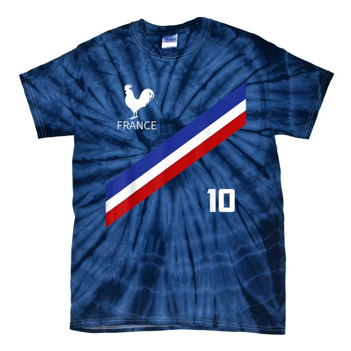 France Jersey Number Ten Soccer French Futbol Club Tie-Dye T-Shirt