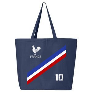 France Jersey Number Ten Soccer French Flag Futebol Fans 25L Jumbo Tote