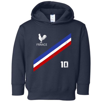 France Jersey Number Ten Soccer French Flag Futebol Fans Toddler Hoodie