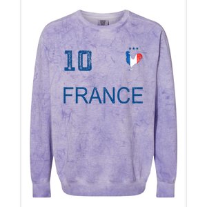 France Jersey Number Ten Soccer French Flag Futebol Fans Colorblast Crewneck Sweatshirt