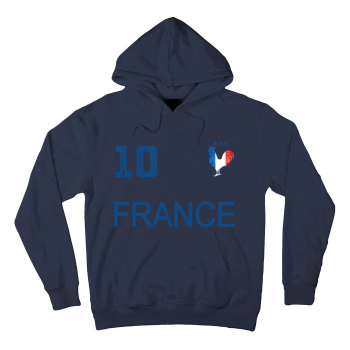 France Jersey Number Ten Soccer French Flag Futebol Fans Hoodie