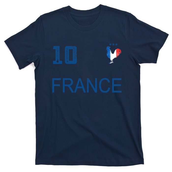 France Jersey Number Ten Soccer French Flag Futebol Fans T-Shirt