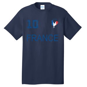 France Jersey Number Ten Soccer French Flag Futebol Fans Tall T-Shirt